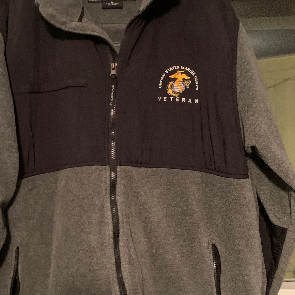 Vietnam veterans warm grey and black jacket